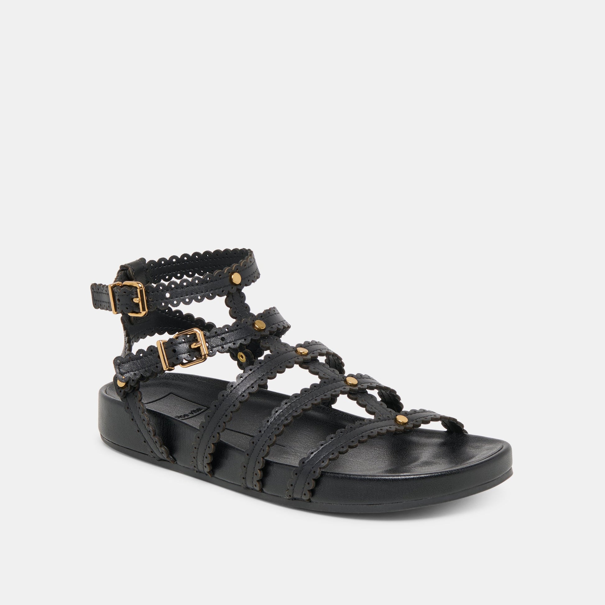 Susana Black Leather Sandals - Dolce Vita