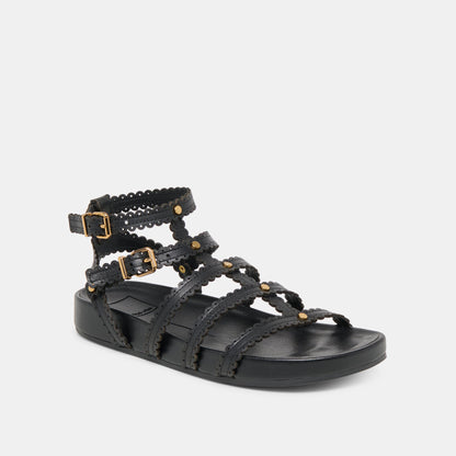 Susana Black Leather Sandals - Dolce Vita