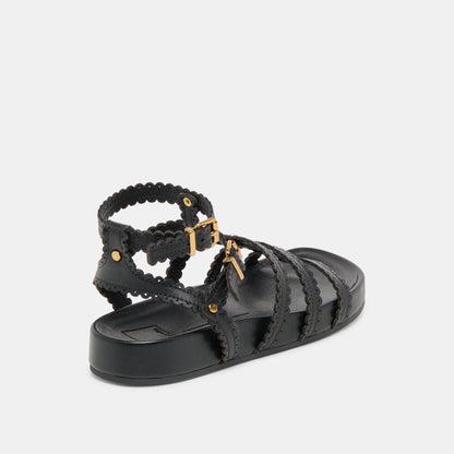 Susana Black Leather Sandals - Dolce Vita