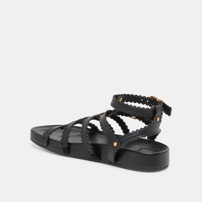Susana Black Leather Sandals - Dolce Vita