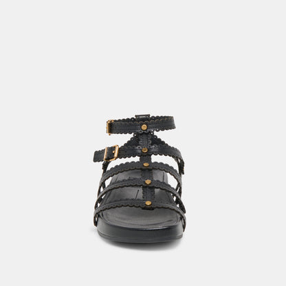 Susana Black Leather Sandals - Dolce Vita