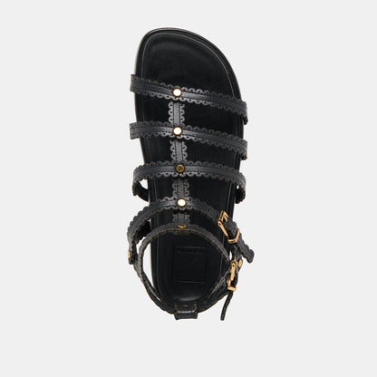 Susana Black Leather Sandals - Dolce Vita
