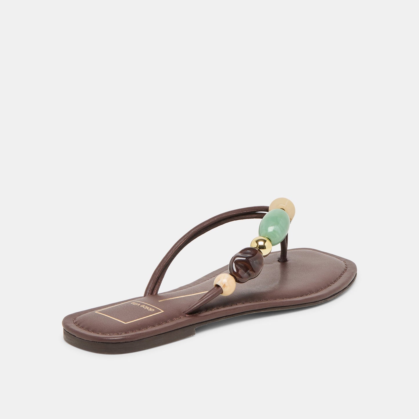 Cely Dk Brown Leather Sandals - Dolce Vita