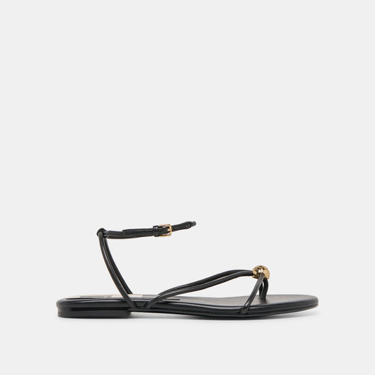 Kenley Black Leather Sandals - Dolce Vita