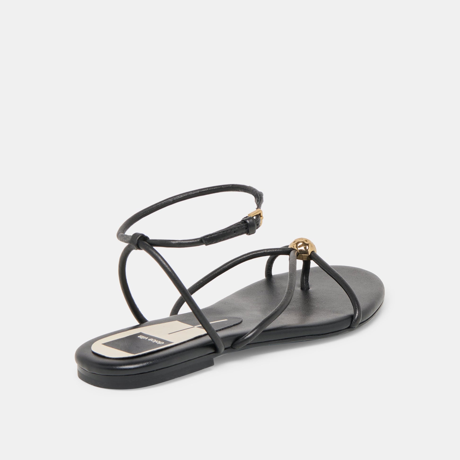 Kenley Black Leather Sandals - Dolce Vita