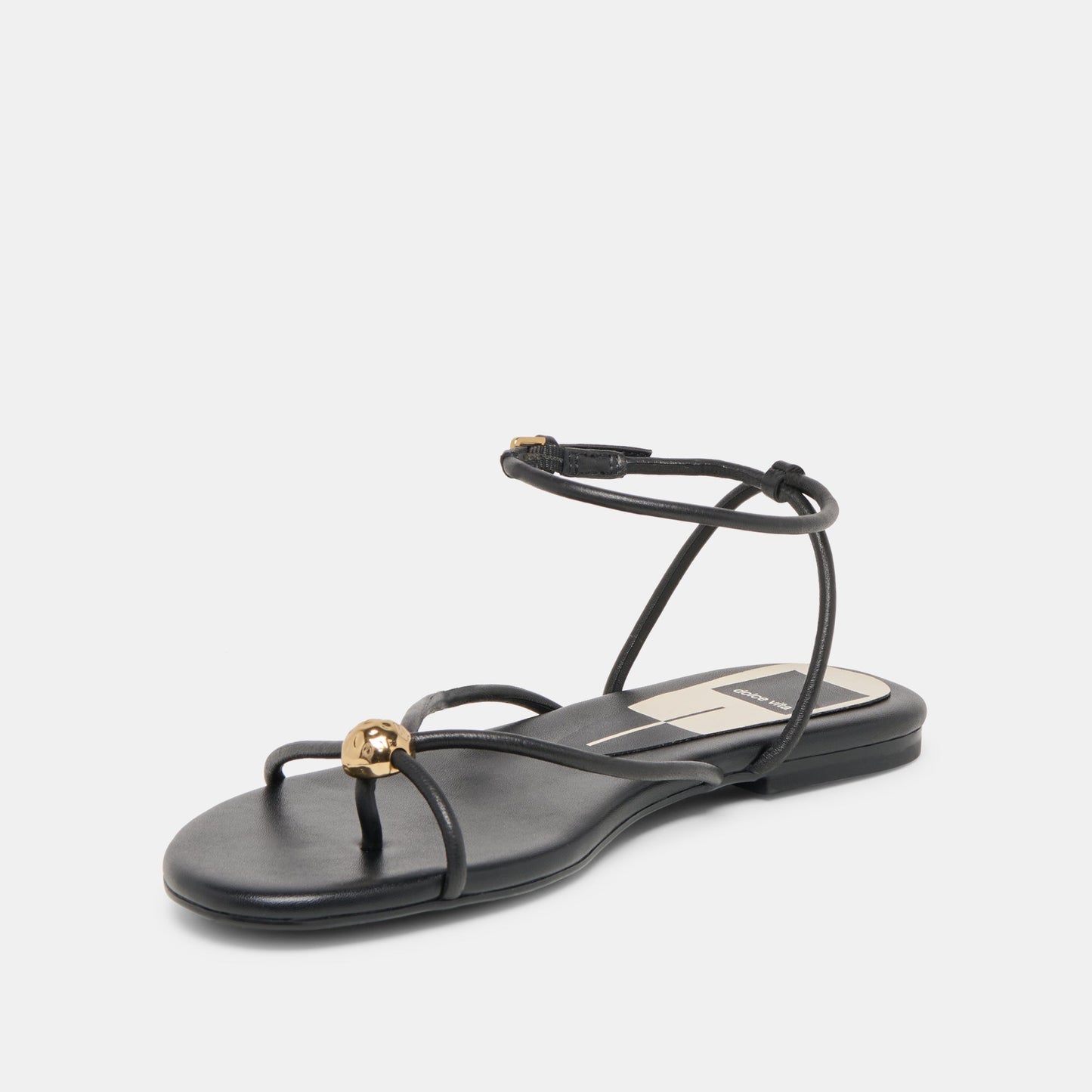 Kenley Black Leather Sandals - Dolce Vita