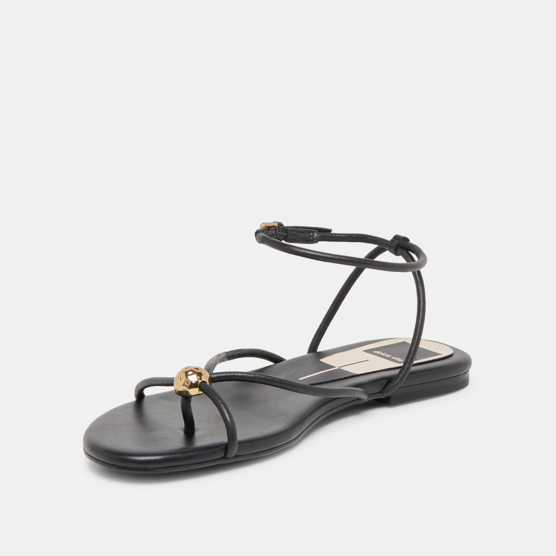 Kenley Black Leather Sandals - Dolce Vita