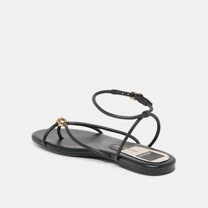 Kenley Black Leather Sandals - Dolce Vita