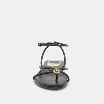 Kenley Black Leather Sandals - Dolce Vita