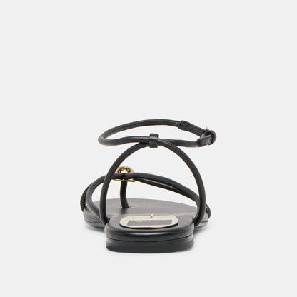 Kenley Black Leather Sandals - Dolce Vita