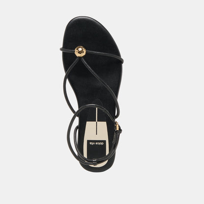 Kenley Black Leather Sandals - Dolce Vita