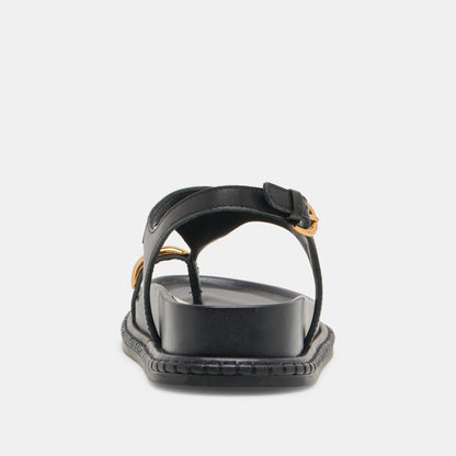 Stefan Black Leather Sandals - Dolce Vita