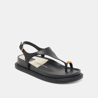 Stefan Black Leather Sandals - Dolce Vita