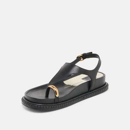 Stefan Black Leather Sandals - Dolce Vita