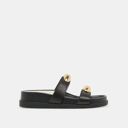 Satine Black Leather Sandals - Dolce Vita