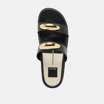 Satine Black Leather Sandals - Dolce Vita