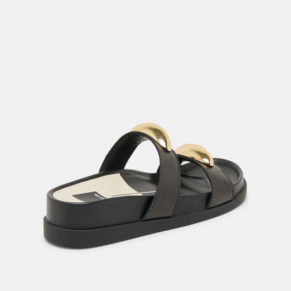 Satine Black Leather Sandals - Dolce Vita