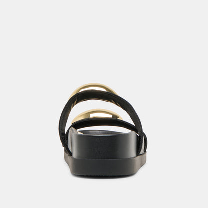 Satine Black Leather Sandals - Dolce Vita