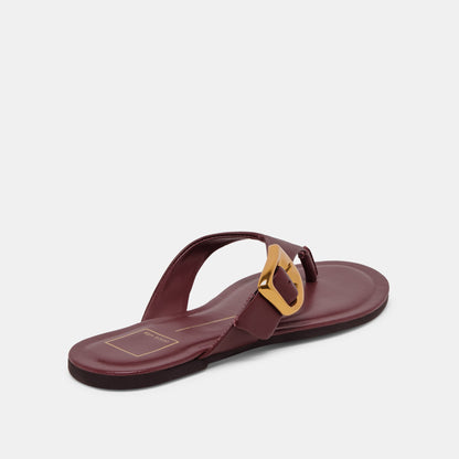 Rossa Burgundy Leather Sandals - Dolce Vita