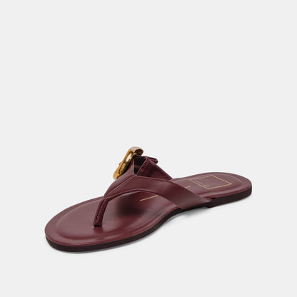 Rossa Burgundy Leather Sandals - Dolce Vita