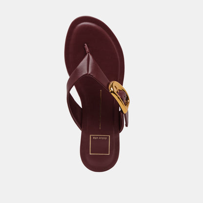 Rossa Burgundy Leather Sandals - Dolce Vita