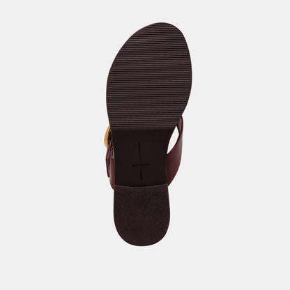 Rossa Burgundy Leather Sandals - Dolce Vita