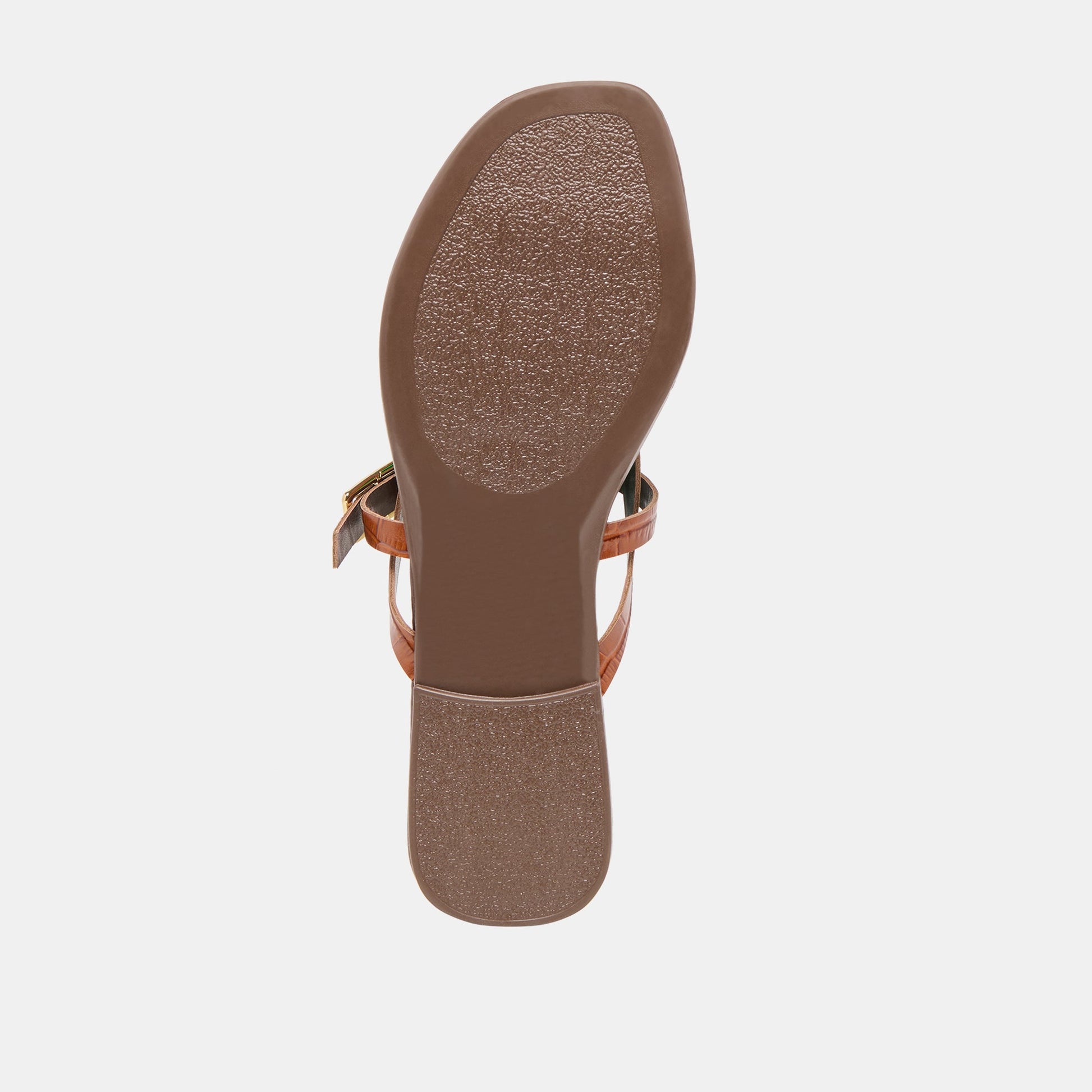 Piers Cognac Croco Embossed Leather Sandals - Dolce Vita