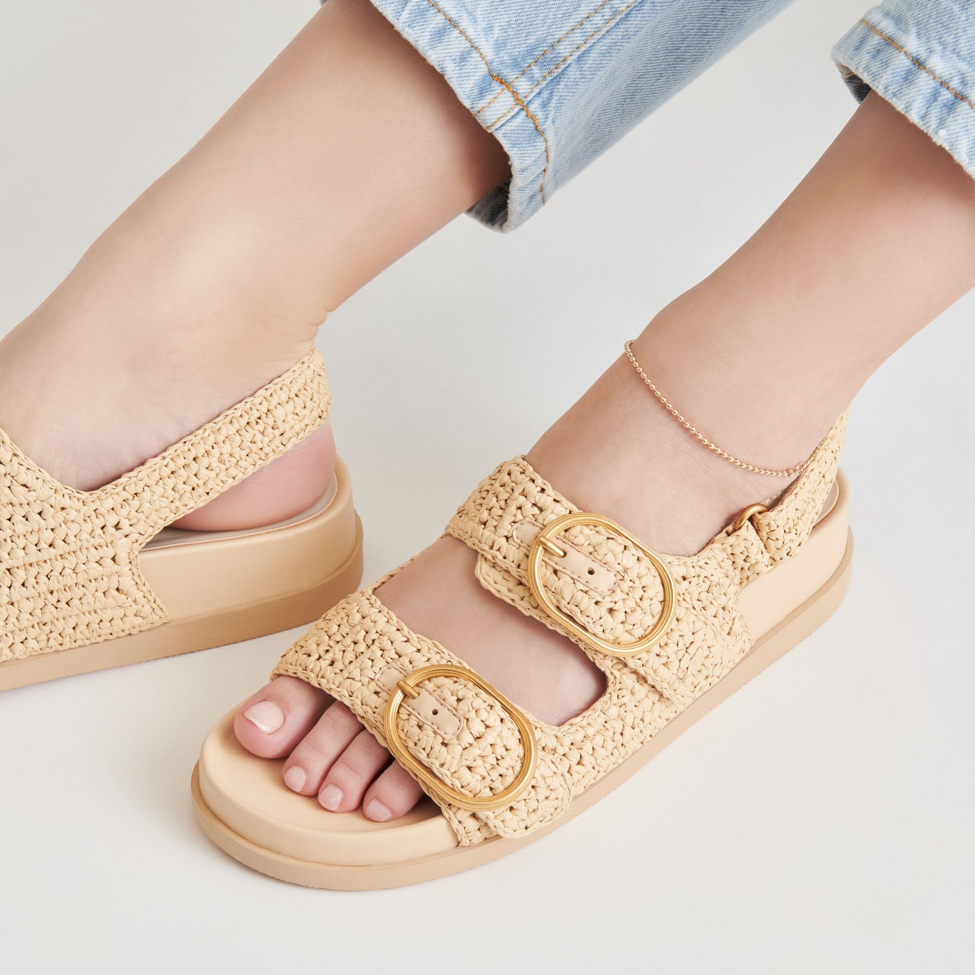 STARLA CROCHET SANDALS NATURAL KNIT - Dolce Vita