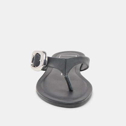 Rossa Black Leather Sandals - Dolce Vita