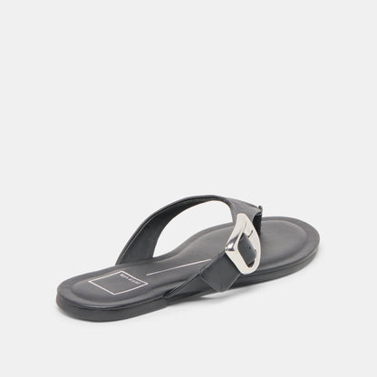 Rossa Black Leather Sandals - Dolce Vita