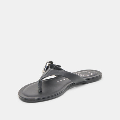 Rossa Black Leather Sandals - Dolce Vita