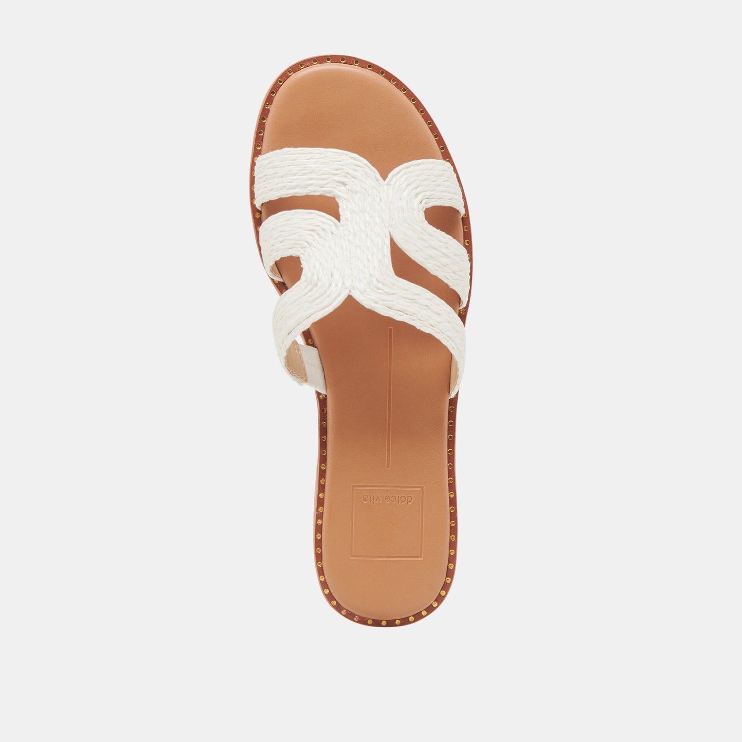 EMON WIDE SANDALS WHITE RAFFIA - Dolce Vita