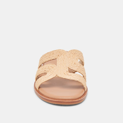 EMON WIDE SANDALS LT NATURAL RAFFIA - Dolce Vita