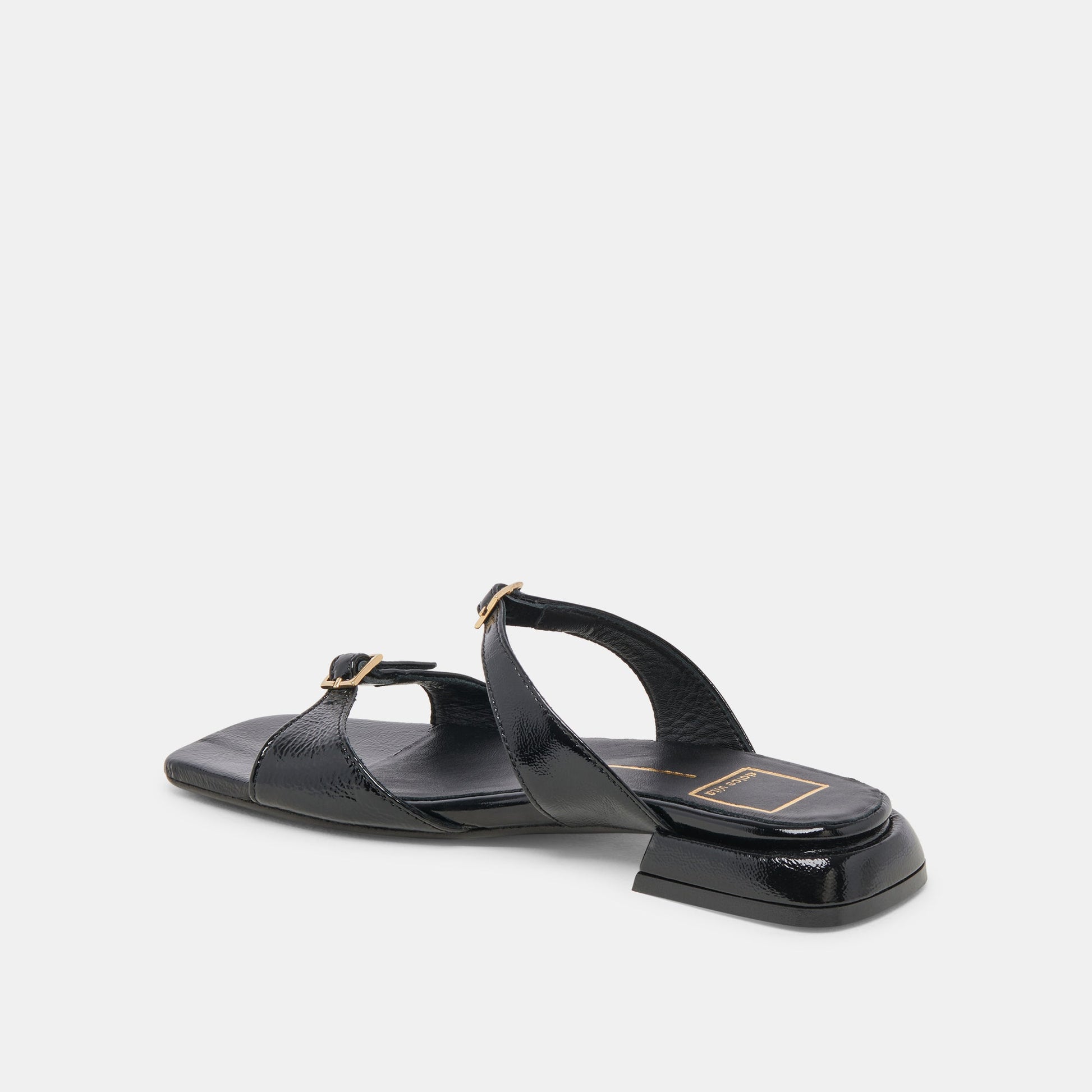 LAVERN SANDALS MIDNIGHT CRINKLE PATENT - Dolce Vita