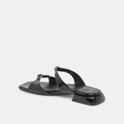 LAVERN SANDALS MIDNIGHT CRINKLE PATENT - Dolce Vita
