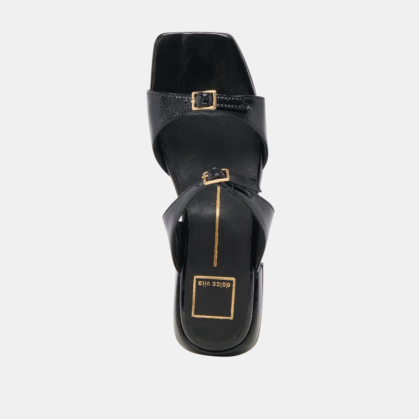 LAVERN SANDALS MIDNIGHT CRINKLE PATENT - Dolce Vita
