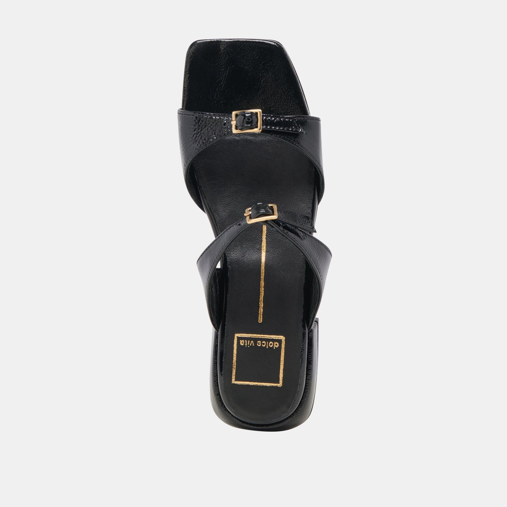 LAVERN SANDALS MIDNIGHT CRINKLE PATENT - Dolce Vita