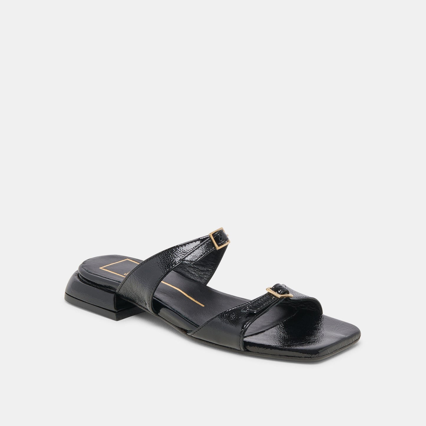 LAVERN SANDALS MIDNIGHT CRINKLE PATENT - Dolce Vita