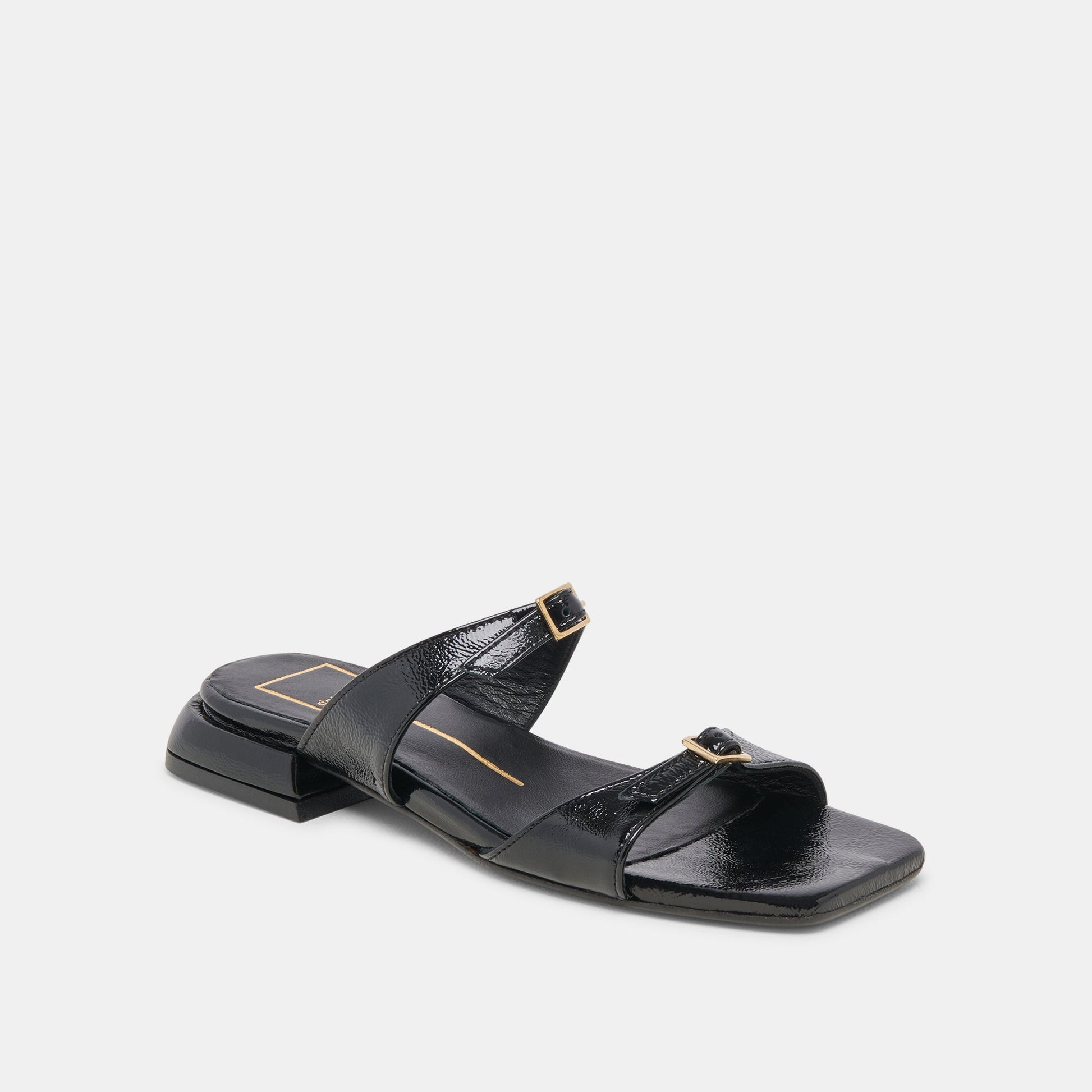 LAVERN SANDALS MIDNIGHT CRINKLE PATENT - Dolce Vita