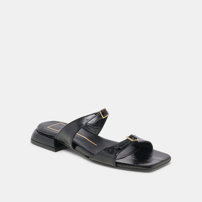 LAVERN SANDALS MIDNIGHT CRINKLE PATENT - Dolce Vita