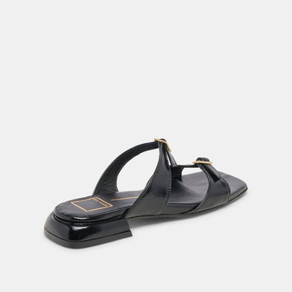 LAVERN SANDALS MIDNIGHT CRINKLE PATENT - Dolce Vita