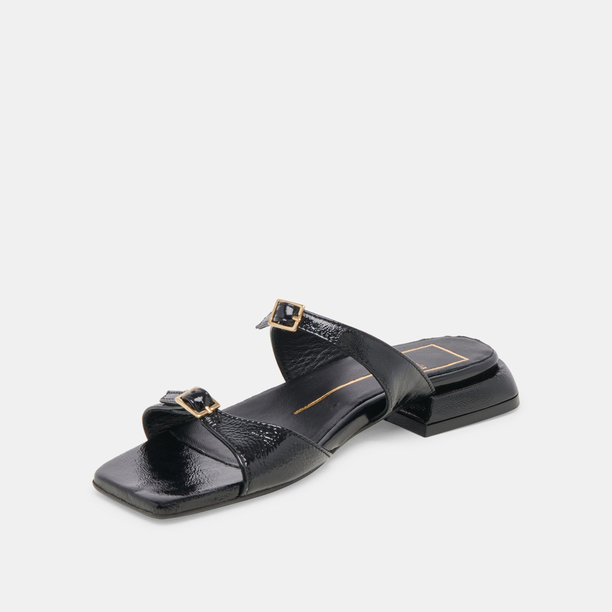 LAVERN SANDALS MIDNIGHT CRINKLE PATENT - Dolce Vita