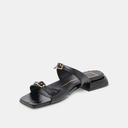 LAVERN SANDALS MIDNIGHT CRINKLE PATENT - Dolce Vita