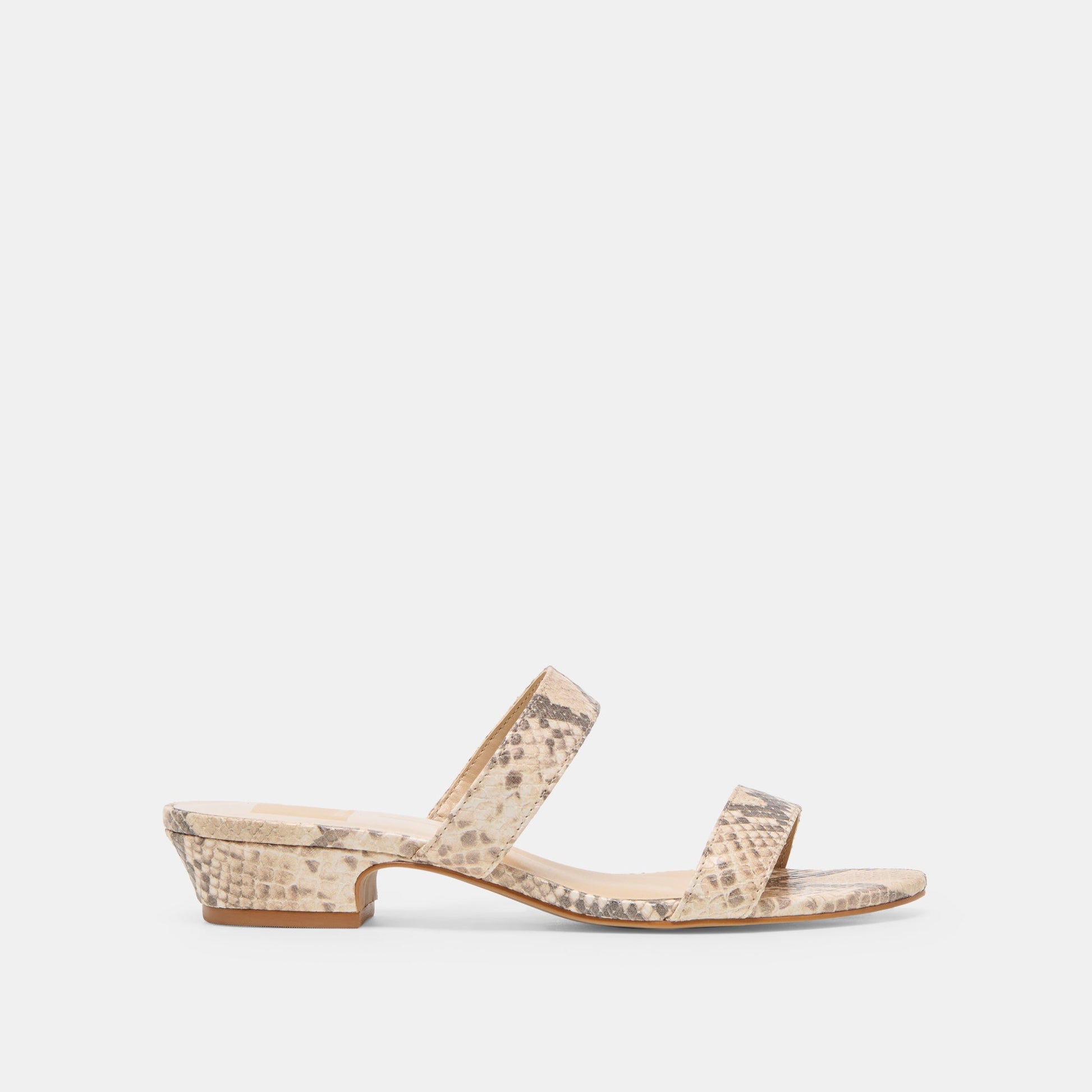 Kamile Natural Snake Embossed Leather Sandals - Dolce Vita