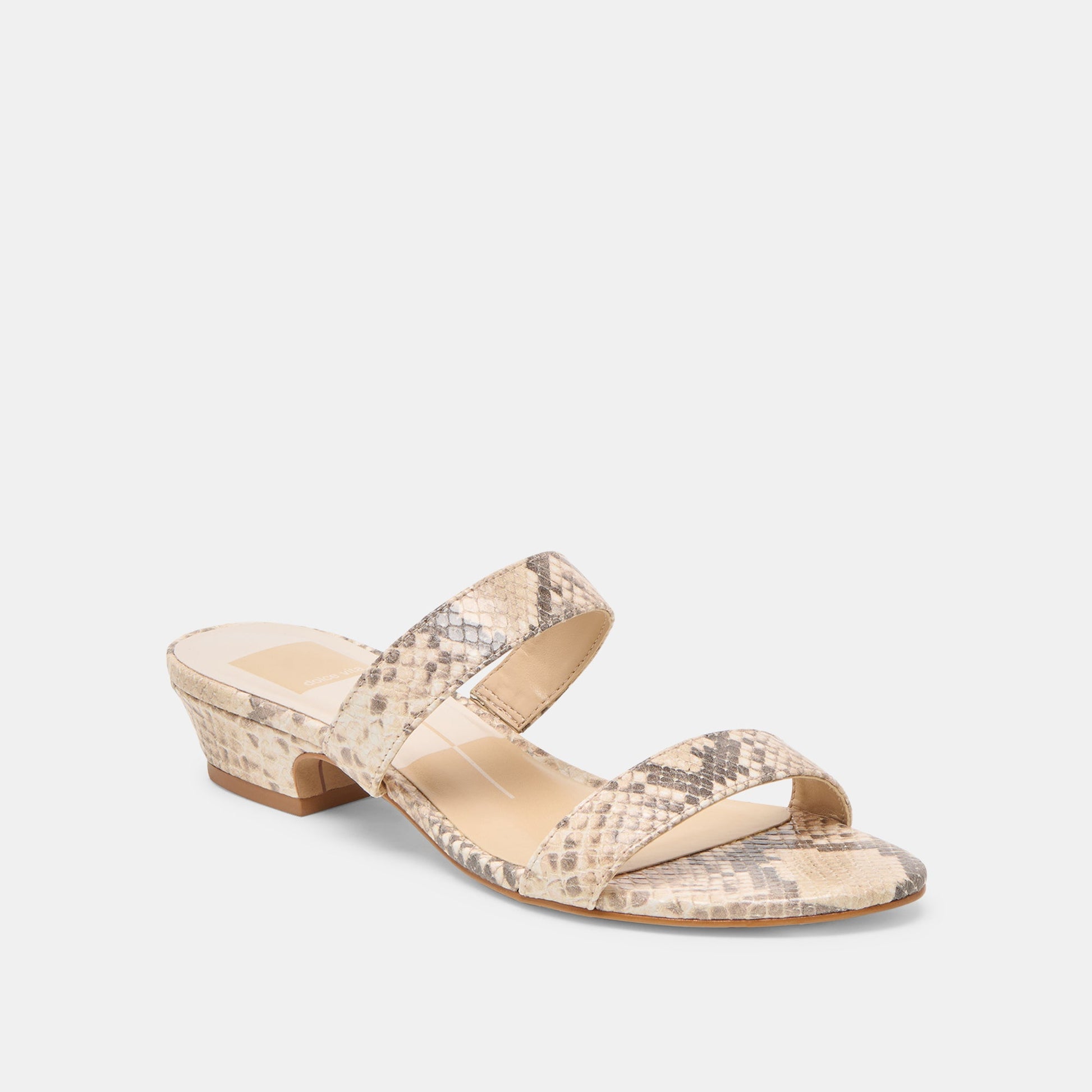 Kamile Natural Snake Embossed Leather Sandals - Dolce Vita