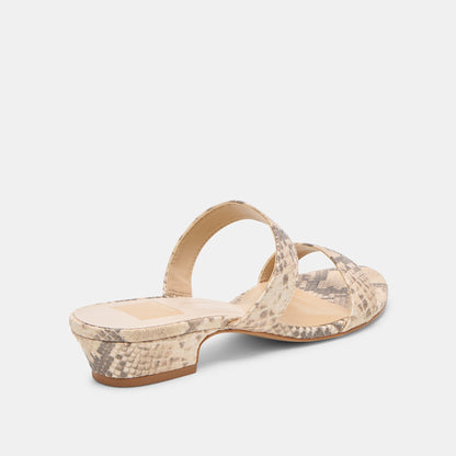 Kamile Natural Snake Embossed Leather Sandals - Dolce Vita