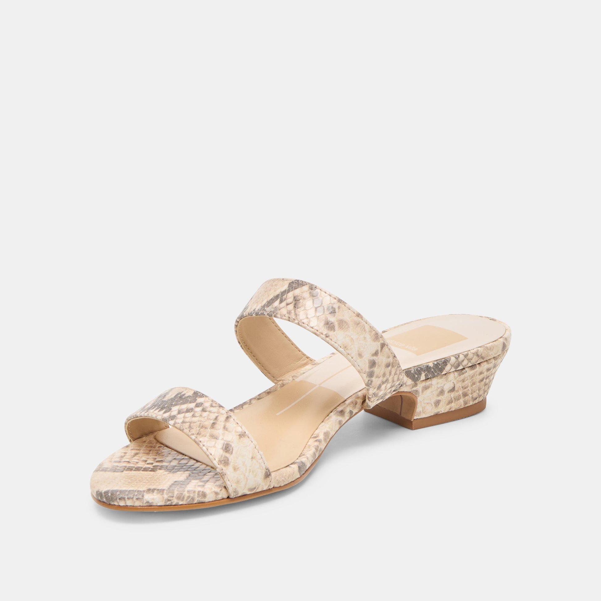 Kamile Natural Snake Embossed Leather Sandals - Dolce Vita