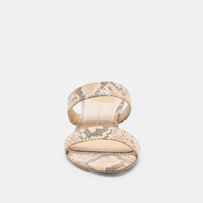 Kamile Natural Snake Embossed Leather Sandals - Dolce Vita