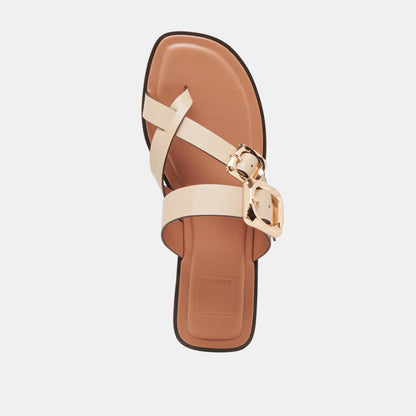 Shore Ivory Leather Sandals - Dolce Vita