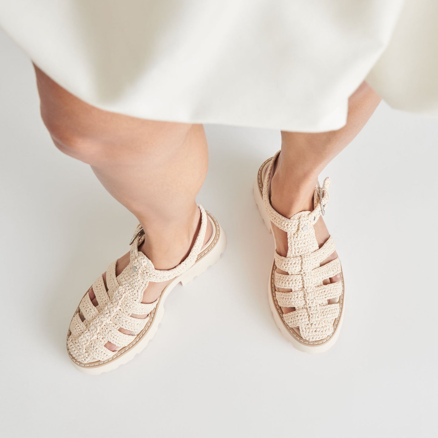 LASLY SANDALS OATMEAL KNIT - Dolce Vita